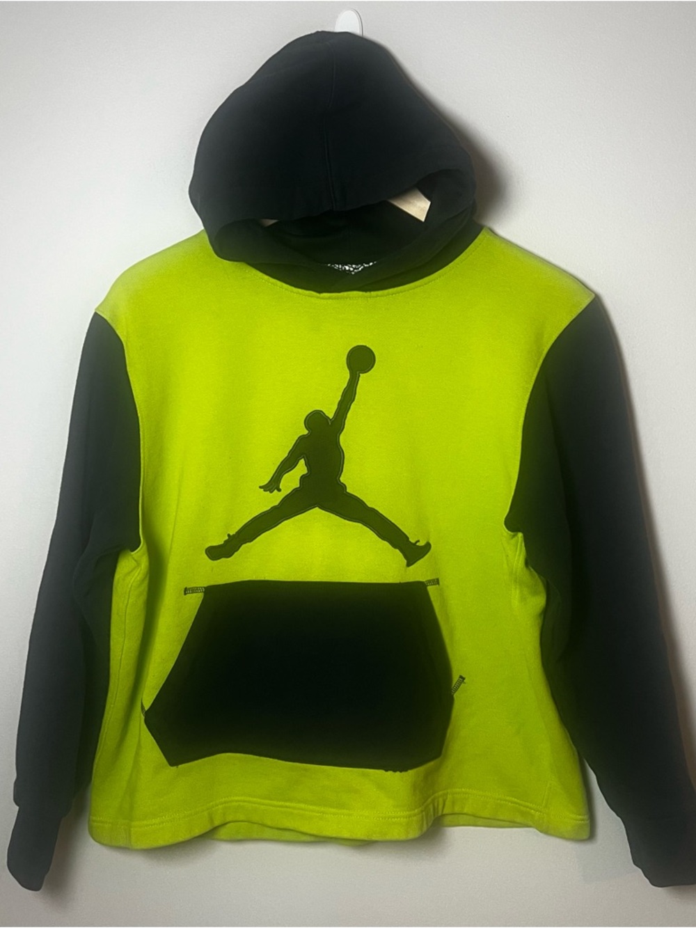 Jordan Jumpman Hoodie YOUTH XL (13-15 yrs) Neon Green Black Fleece Sweatshirt